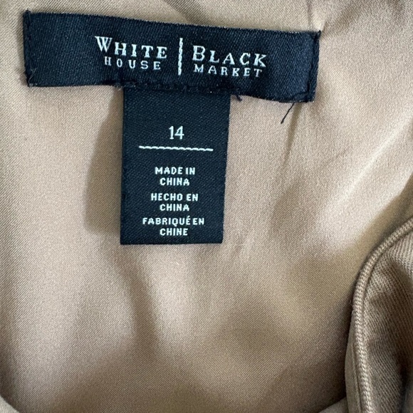 Beige Tailored Pencil Skirt with Grommet Detail Size 14 - Picture 4 of 10